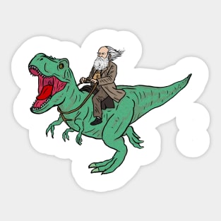 riding a dinosaur Sticker